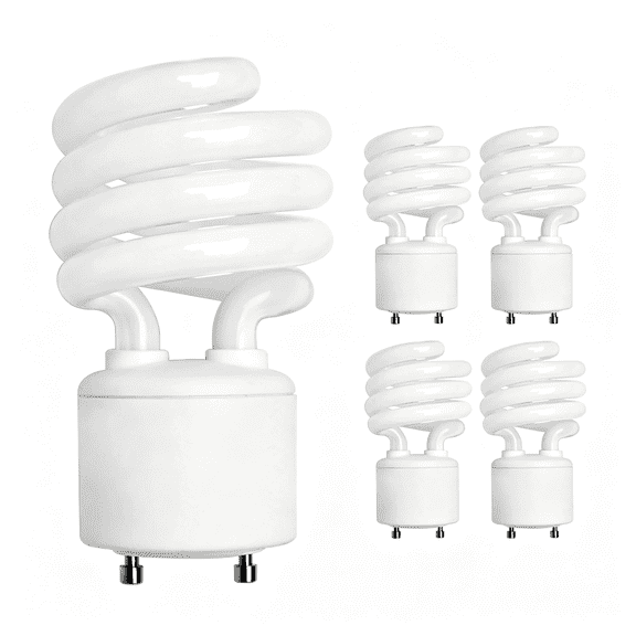 CURYMAY (4 Pack) 13 Watt Mini Spiral - Gu24 Base - (60W Equivalent) - T2 Mini-Twist - Cfl Light Bulb (Daylight-5000K, Cfl) Spiral Light Bulbs