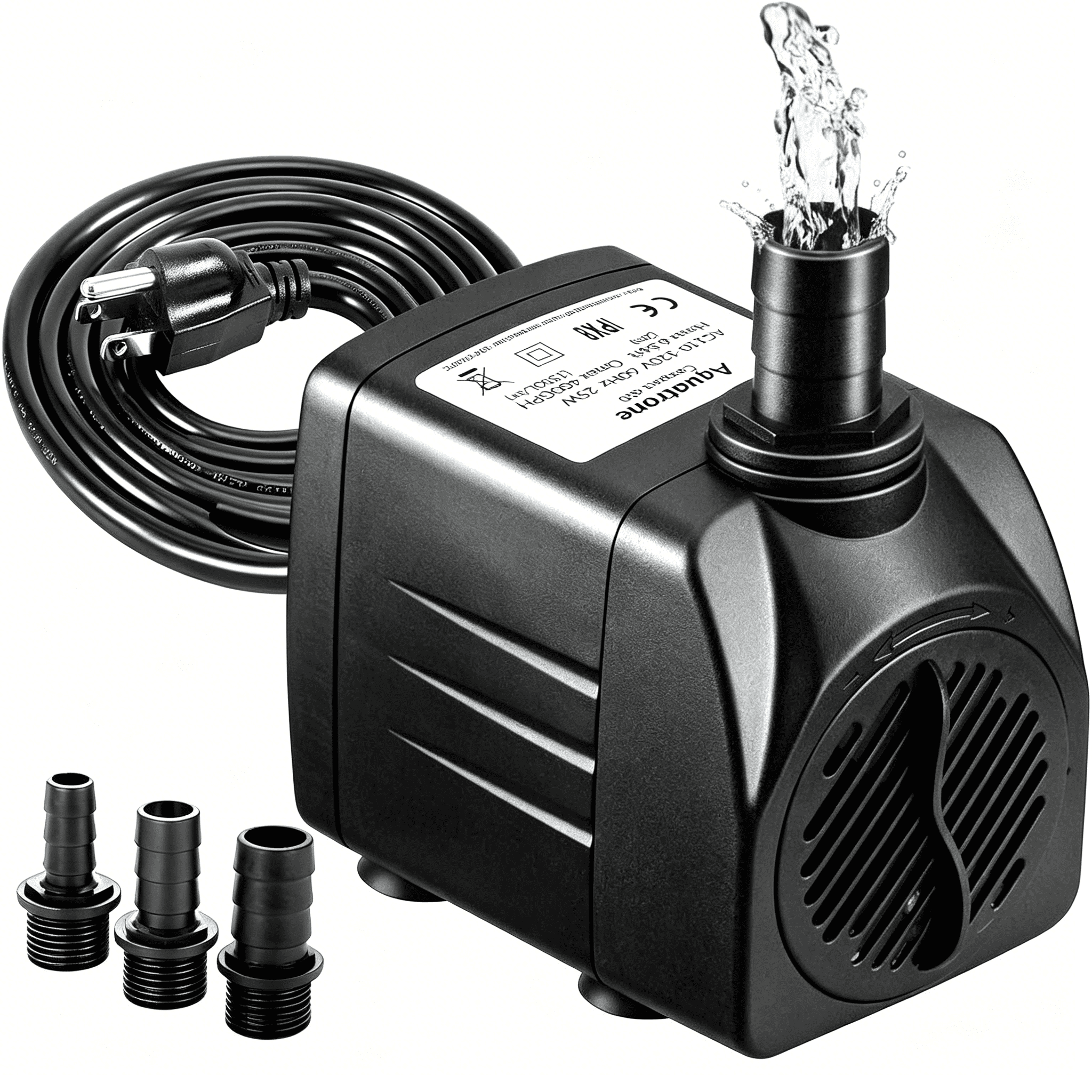 CURYMAY 400Gph Submersible Pump 25W Ultra Quiet Fountain Water Pump ...
