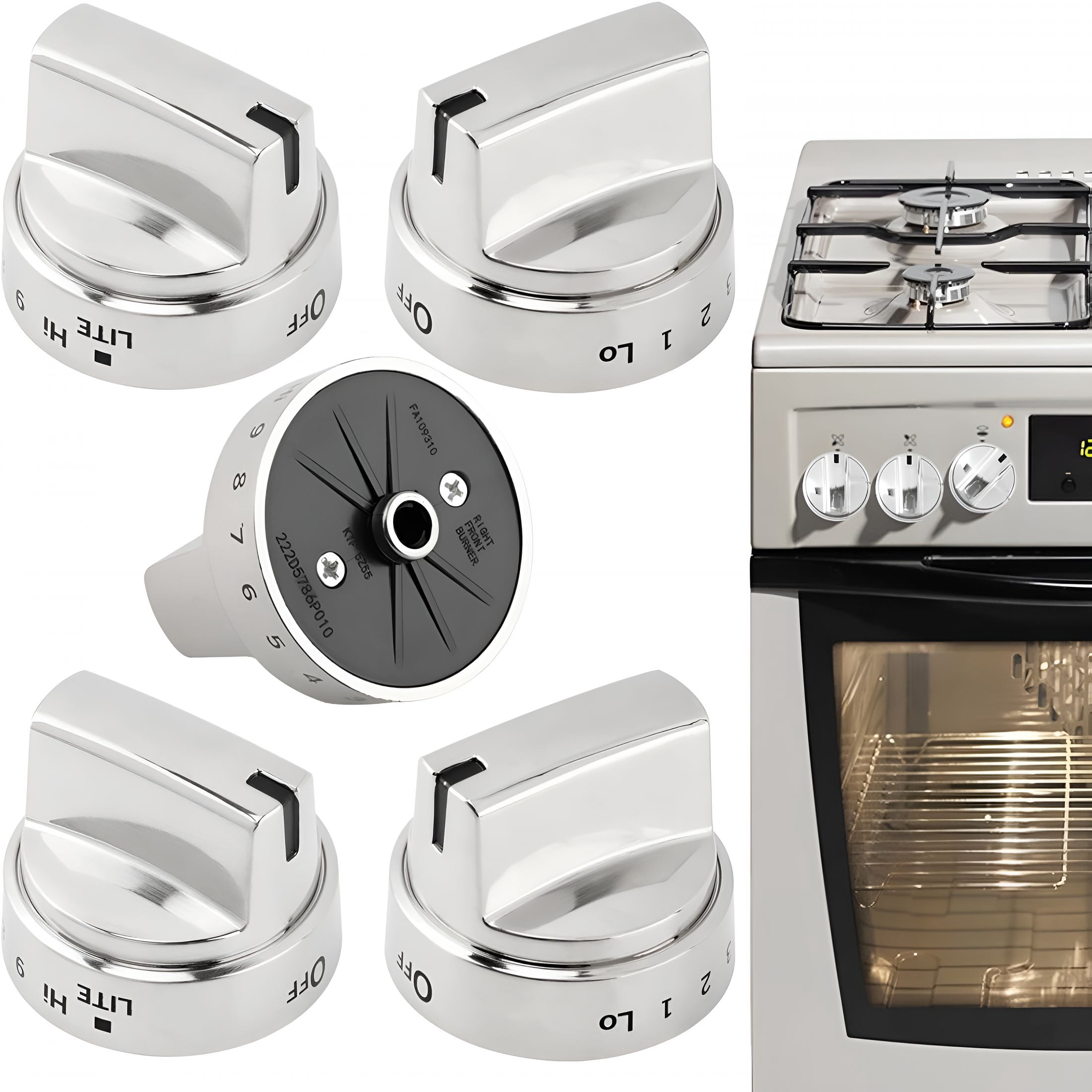 CURYMAY 5 Pack Gas Stove Knob Replacement,Stove Replacement Knobs Surface Burner Control Knobs