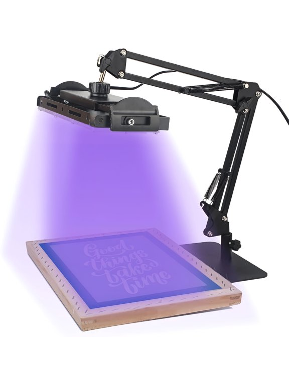 50W UV Exposure Unit for Screen Printing, Adjustable LED Lamp with Stand for Photo Emulsion, Cyanotypes, T-Shirts