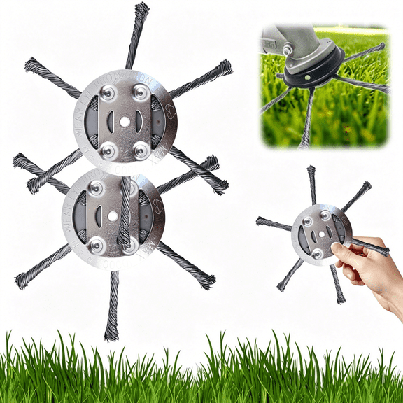 CURYMAY 6 Inches Steel Wire Grass Trimmer Head,Wire Trimmer Head Replacement for Electric Battery Powered Cordless String Trimmer,Metal Blade(1,6 Blade)