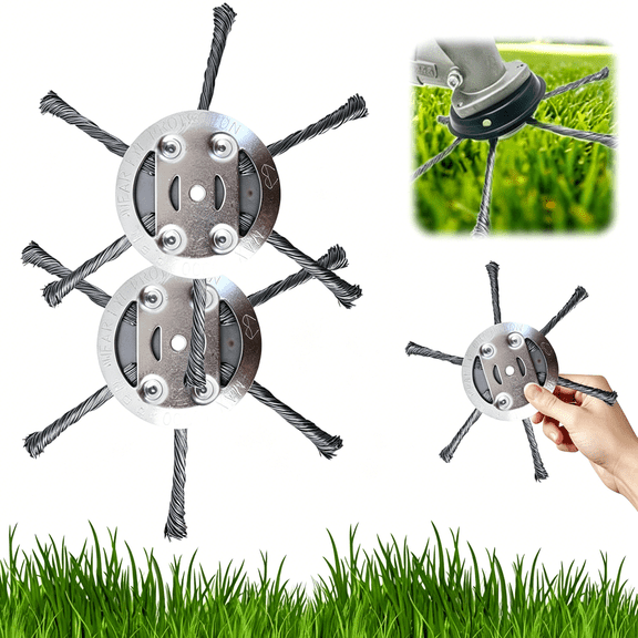 CURYMAY 6 Inches Steel Wire Grass Trimmer Head,Wire Trimmer Head Replacement for Electric Battery Powered Cordless String Trimmer,Metal Weed Eater Blade(3,6 Blade)