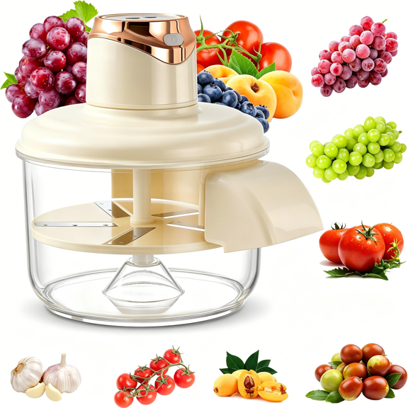 CURYMAY Automatic Electric Peeler Machine for Grapes, Garlic & Cherry Tomatoes - 20s Fast Skin Remover, Rechargeable & Easy to Clean for Home & Commercial Kitchen Use