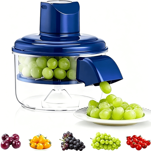 CURYMAY Automatic Grape Peeler Machine,Electric Garlic & Cherry Tomato Peeler Skin Remover Tool for Small Fruits,Effortless Peeling for Home Kitchen (Blue-1Pc)