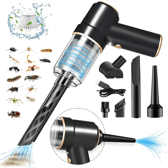 CURYMAY Bug Vacuum Catcher Spider Insect Catcher Traps Rechargeable Bug Catcher Grabber Brush Head Charging Cable Multifunctional Suction Nozzle Stink Bug Moth Cockroach Spider Ant Black