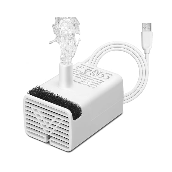 CURYMAY Cat Water Fountain Pump, Ultra Quiet Replacement Pump for Stainless Steel Pet Fountain, Replacement Usb Motor for Indoor Cat Water Drinking Dispenser, 4.92Ft Cable, Long Lifespan