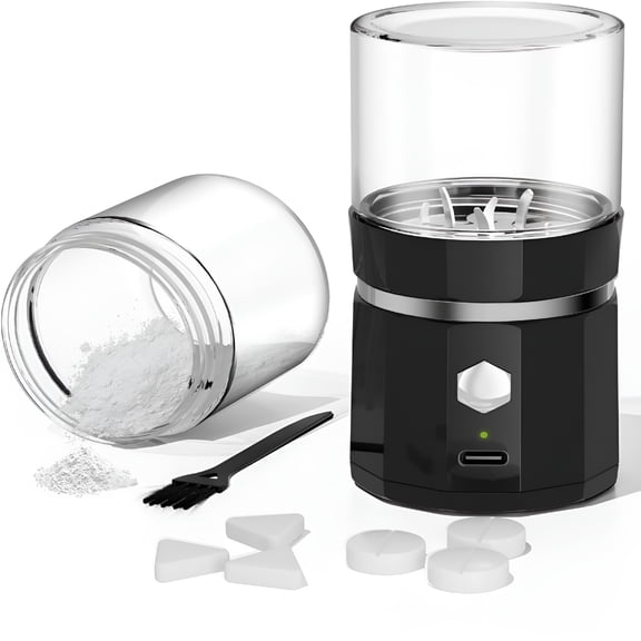 CURYMAY Cordless Electric Pill Crusher - Pill Crusher Fine Powder with Stainless Steel Blade, Grind And Pulverize for Pills & Vitamins Extremely Fine for Elderly And Pets (Black)