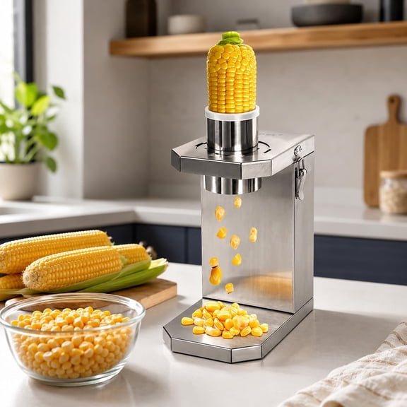 CURYMAY Electric Corn Thresher,Stainless Steel Corn Kernel Remover Machine with Detachable Cutter,2.56in Feed Port for Corn Cob Processing Durable corn shucker off the cob