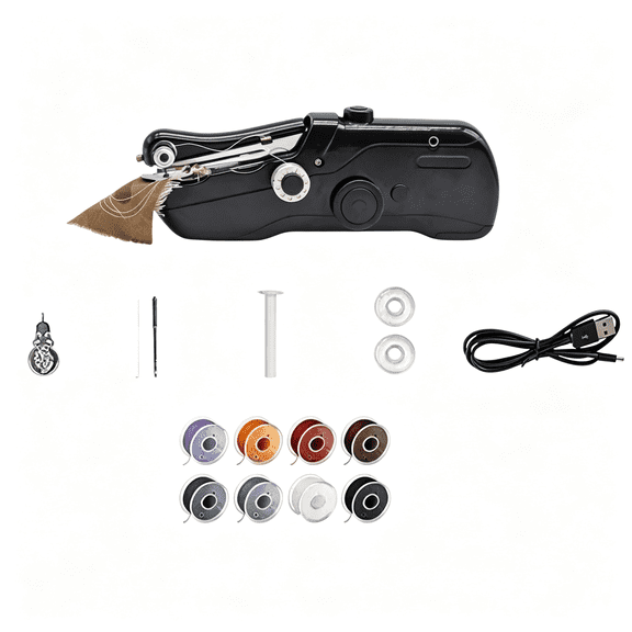 CURYMAY Electric Mini Sewing Machine Easy for Beginners and Adults, Qucik Stitch Hand Sewing Machine, Portable Hand Held Sewing Machine Sewing Kit for Diy Crafts Home Travel