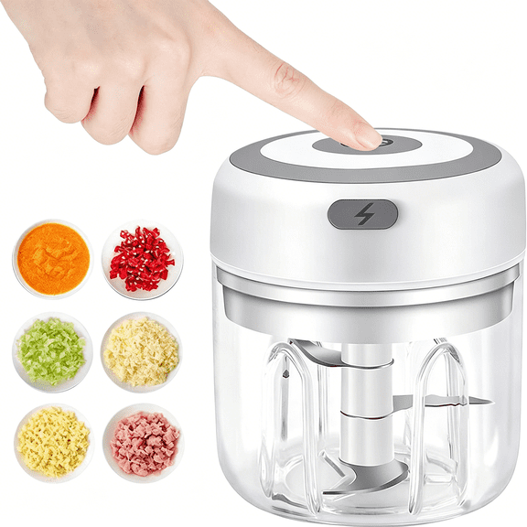CURYMAY Electric Mini Vegetable Chopper, Food Chopper, Garlic Slicer Veggie, Salad, Lettuce, Onion, Chili Crusher, Tomato Dicer Chopper Cutter & Ginger Meat Mincer for Kitchen, Portable Usb