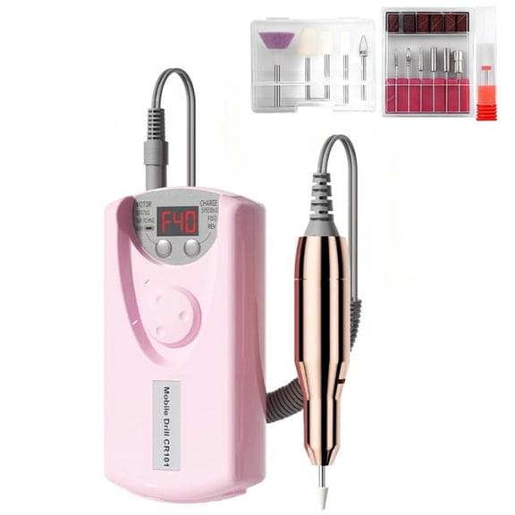 CURYMAY Electric Nail Drill File Professional 40000 Rpm,Rechargeable Electric Nail File Machine Kit for Acrylic Gel Nails Polishing Removing,Portable Cordless Efile with Bits Kit at Salon Home