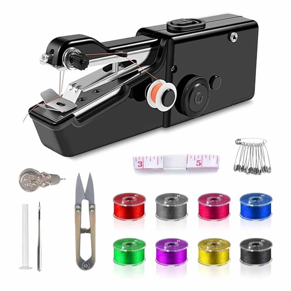 CURYMAY Handheld Sewing Machine,Hand Sewing Machine,Portable and Easy-To-Use,Battery and Usb Operated,Ideal for Beginners and Home Use Handheld Sewing Machine - Black