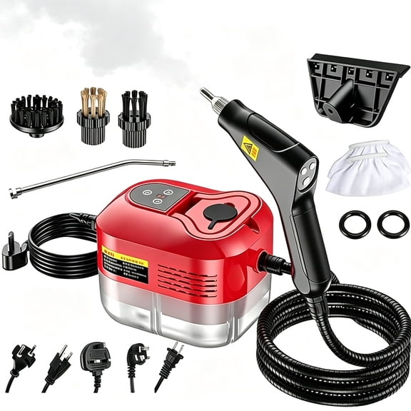 CURYMAY Handheld Steam Cleaner, 2500W High Temperature Pressurized Steamer with 6 Adjustable Levels - Portable Multi-Surface Steam Cleaning Machine for Kitchen, Bathroom