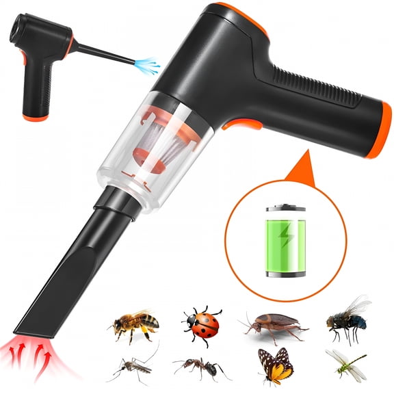 CURYMAY Handheld Vacuum and Blower Cordless Rechargeable Bug Vacuum Catcher for Insect Stink Bug Spider,Portable Vacuum Cleaner Strong Suction Bug for Car Kitchen Pet Hair,Dry&Wet Use,Black