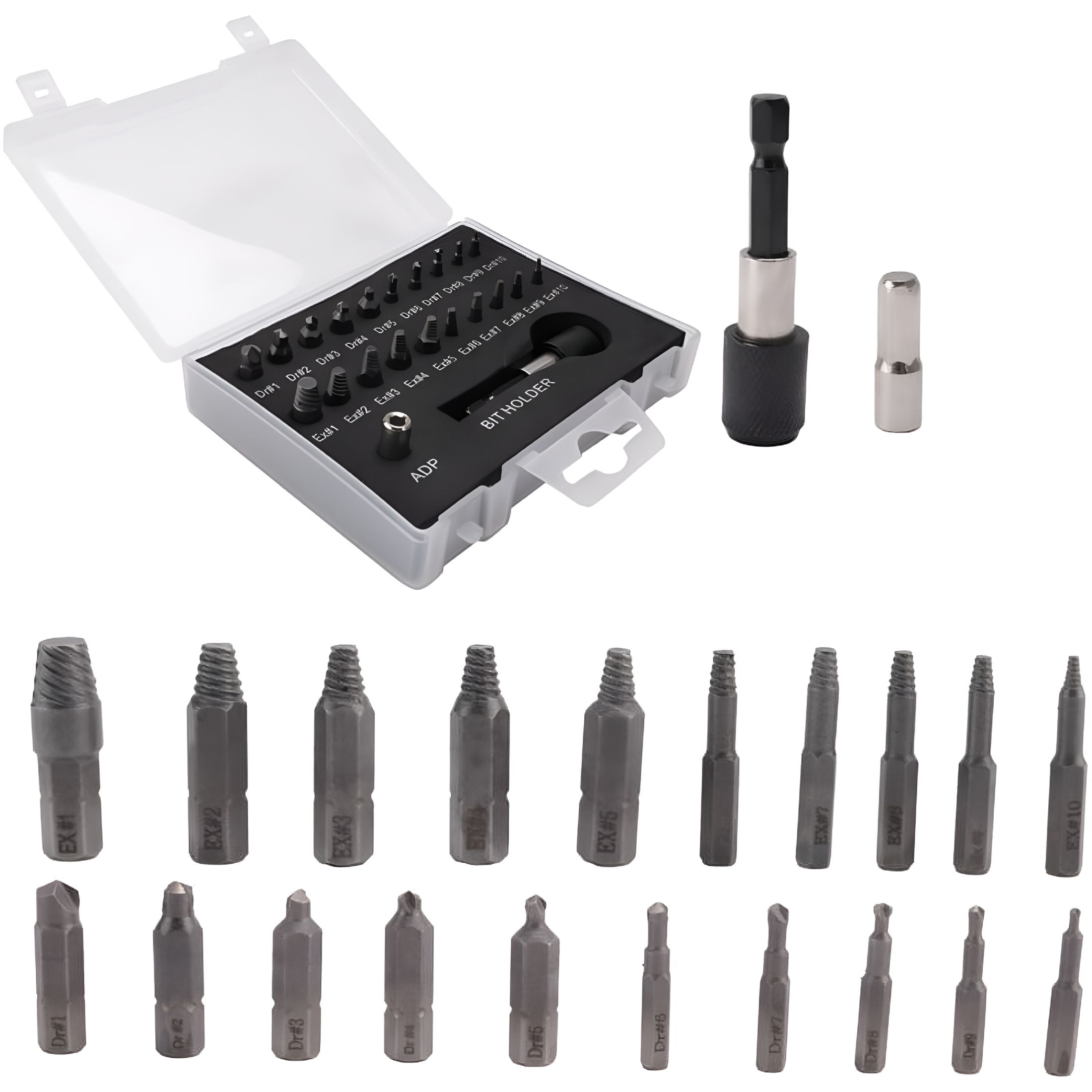 CURYMAY High Speed Steel Stripped Screw Remover Kit Drill Bits Set Easy ...