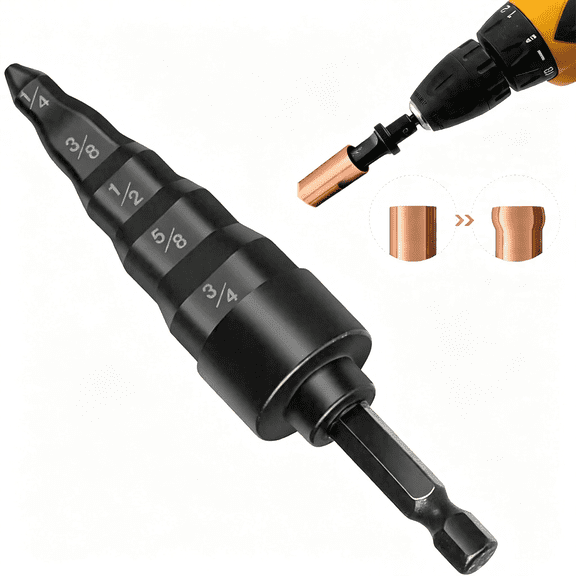 CURYMAY Hvac Repair Tool, Swage Tube Expander 5 in 1 Air Conditioner Copper Pipe Expander Swaging Drill Set Copper Tubing Tool with 1/4, 3/8, 1/2, 5/8, 3/4 Bits