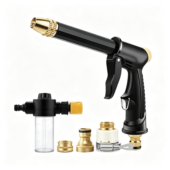 CURYMAY Jet Hose Nozzle High Pressure, Hydro Jet Power Washer Wand, Jet Nozzle Power Washer for Garden Hose, Rotating Nozzle, Various Spray Effects, Water Sprayer Cleaning Tool (1)