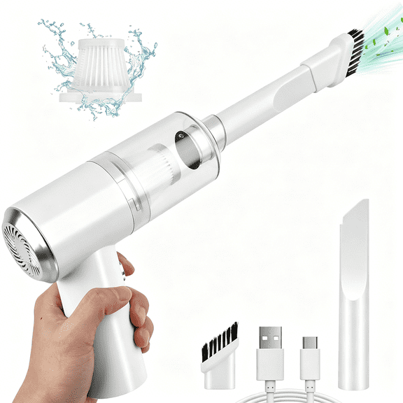 CURYMAY Mini Car Vacuum Cleaner (4500 Pa) Portable Cordless Rechargeable,Tiny Handheld Vacuum,Computer Hand Vacuum for Keyboard and Laptop,Mini Hand Held Vac for Car and Home (White)