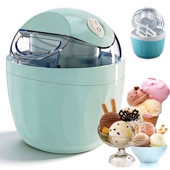 CURYMAY Mini Ice Cream Maker,17Oz Electric Machine with One-Touch Control,15-Minute Quick-Freezing for Homemade Frozen Yogurt,Sorbet,And Frozen Treats