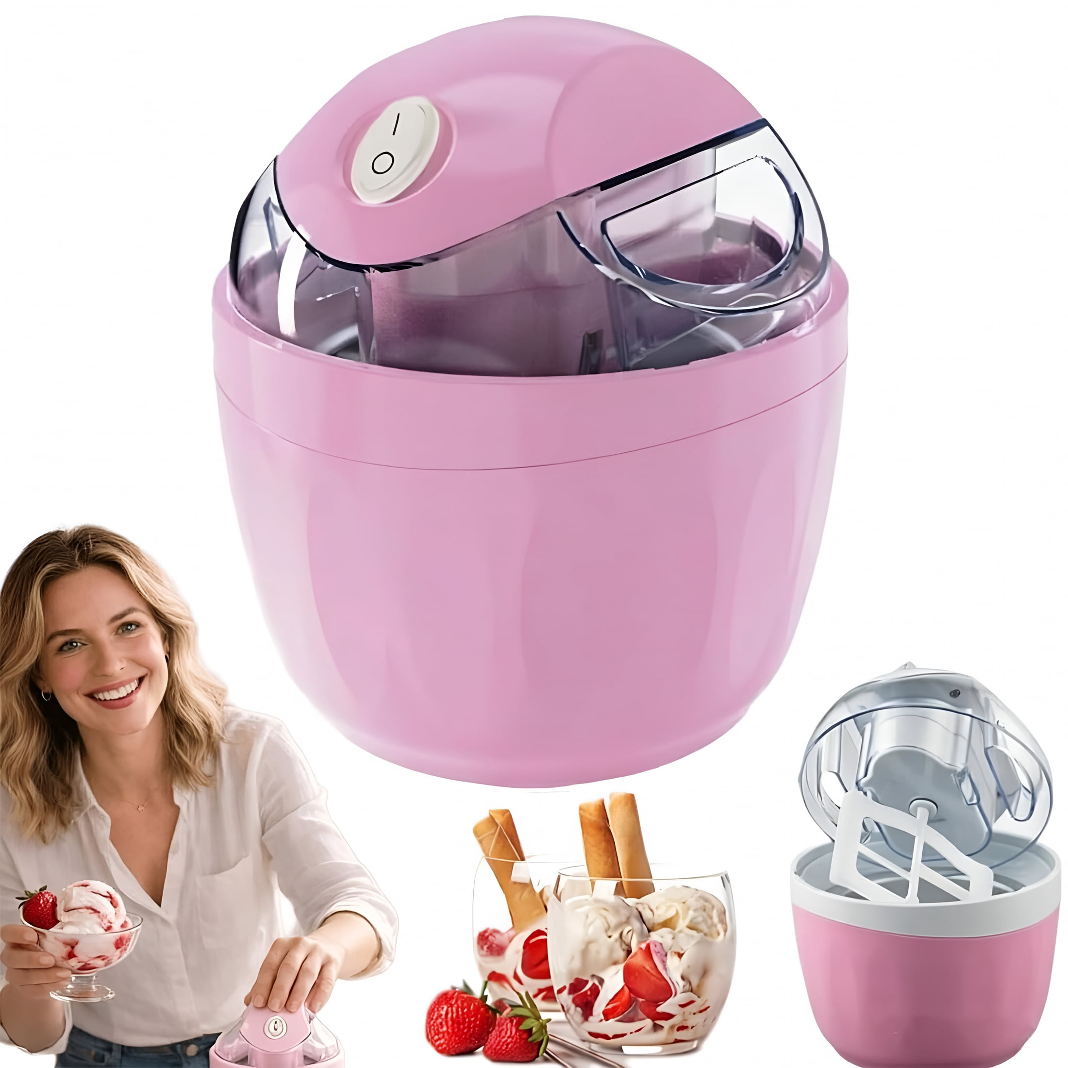 CURYMAY Mini Ice Cream Maker for Home,Ice Cream Maker Freezing Mug,Frozen Yogurt,Personal Compact Ice Cream Maker for Family,Party,Dorms