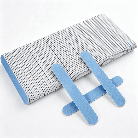 CURYMAY Mini Nail Files (100 Pcs),Double Sided Emery Board Nail File for Natural Nails,Manicure Tool Set Disposable Colorful Nail File for Home Salon Use Travel Size Men Women Kids Wood Board