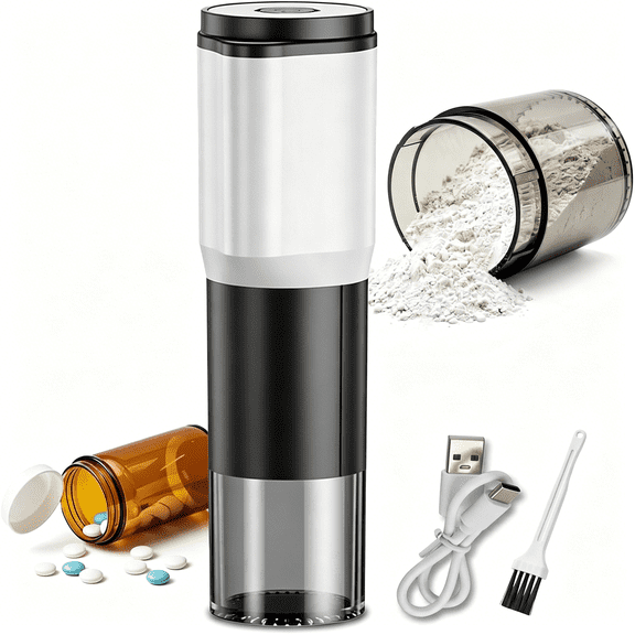 CURYMAY Powder Grinder-Electric Pill Crusher,Pill Grinder Fine Powder,Pill Crushers for Elderly and Pets-Portable Cordless