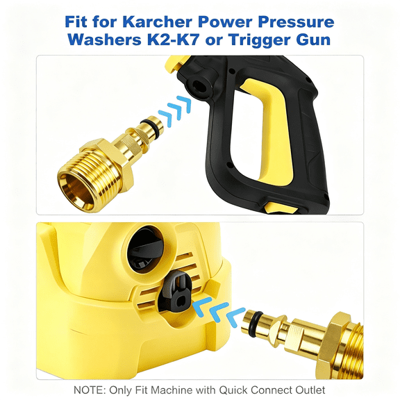 CURYMAY Pressure Washer Quick Connect Fittings Adapter Male M22 14Mm,Fit for Karcher Power Pressure Washers K2 K3 K4 K5 Trigger Gun,Leak Proof Pressure Washer Quick Connect Fittings Adapter Male