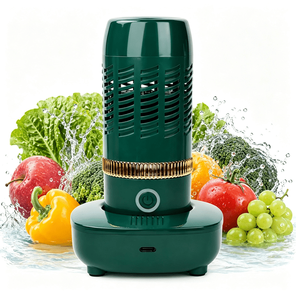 CURYMAY Produce Cleaner & Vegetable Cleaner with Oh-Ion Technology | Rechargeable Fruit and Produce Washing Machine Device,Ipx7 Waterproof Food Washer for Veggies,Rice & Grains (Green)