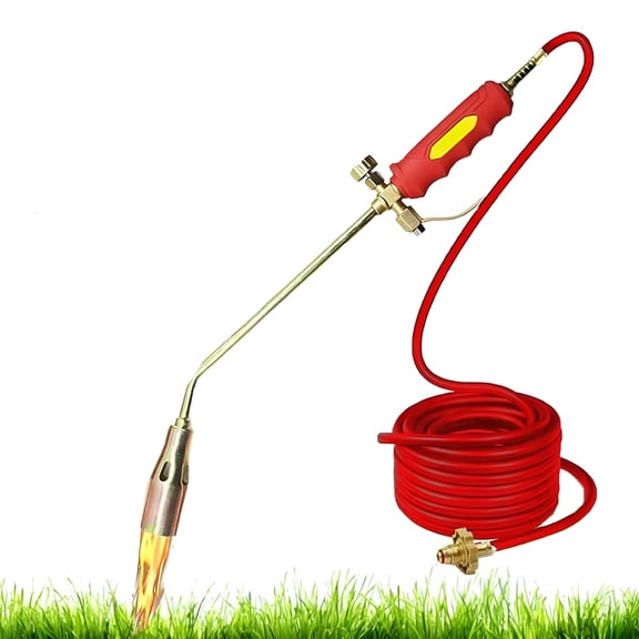 CURYMAY Propane Torch Weed Burner Kit, 1,900,000 BTU Portable Torch Gun with 16.4ft Hose, Push Button Igniter, Adjustable Flame for Garden, Cooking, Soldering