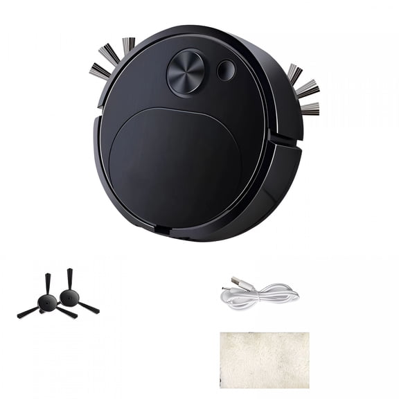 CURYMAY Robot Vacuum Cleaner,Mini Automatic Usb Charging Smart Sweeping Robot for Wooden Flooring and Carpet (Black)