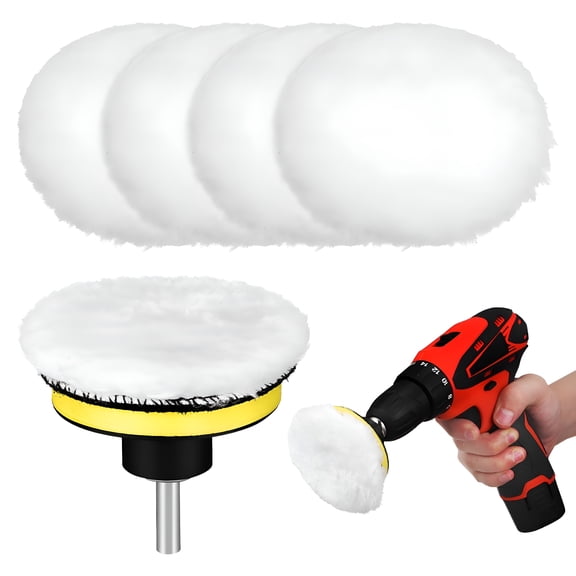 CURYMAY Set Polishing Buffing Pads Drill Buffer Attachment Artificial Wool Car Polishing Tools