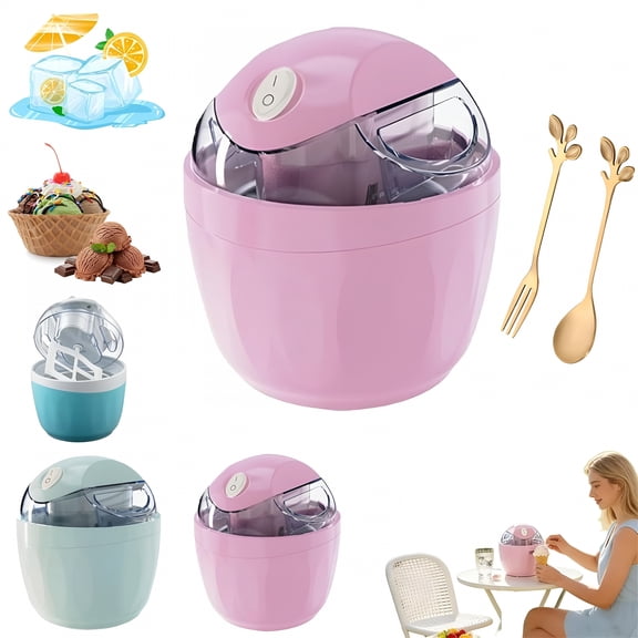 CURYMAY Small Home Mini Ice Cream Maker,Just 15 Minutes,Diy Mini Ice Cream Maker,One-Touch Dessert Maker,Single Serving of Gelato,Frozen Yogurt,Compact Electric Makers for Kitchen,Family Treats