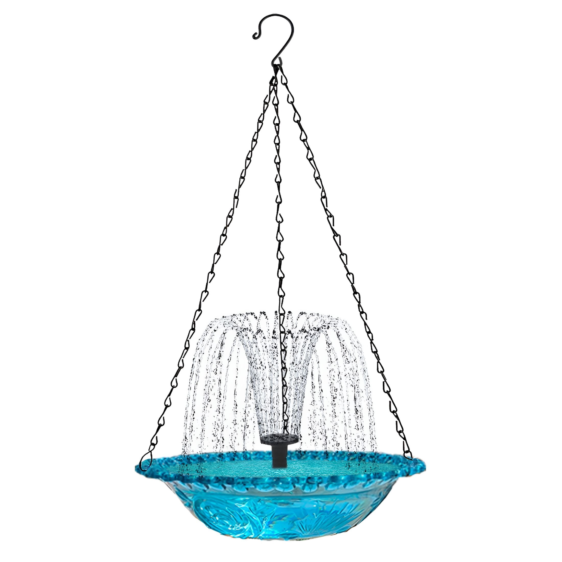 CURYMAY Solar-Powered Bird Bath – Outdoor Garden Fountain with Floating&Hanging Design, Attracts Hummingbirds&Wild Birds, small solar fountain for bird bath