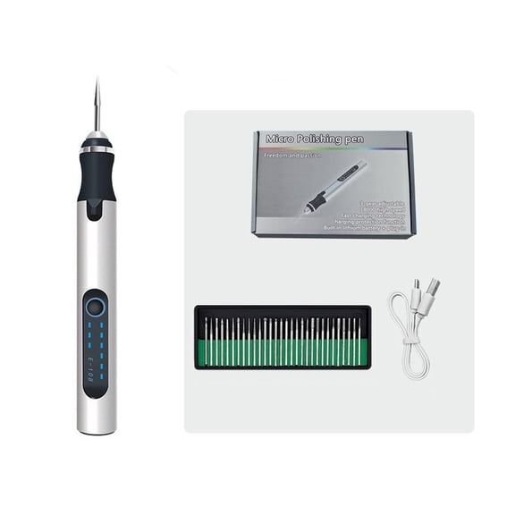 CURYMAY Wireless Engraving Pen with 37 Bits,Usb Rechargable Engraver Pen,Mini Electric Engraving Tool Etching Pen for Jewelry Stone Metal Plastic Wood Resin,Silver