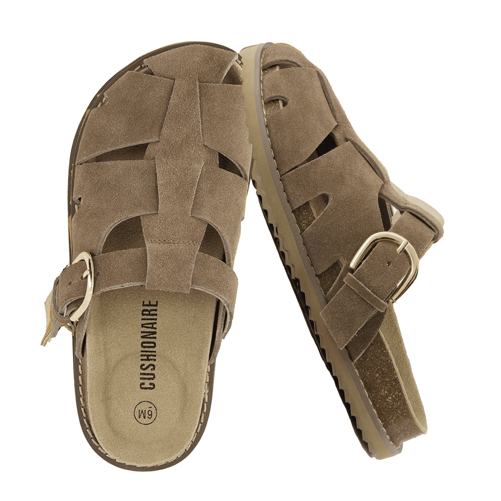 Cushionaire Dames Lane Slide Sandalen Taupe 7.5 M, Zwart, 8.5 US