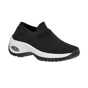 CUSHIONAIRE Womens Breeze Stretch Knit Slip on Athletic Shoe +Memory Foam & LiteSole Technology