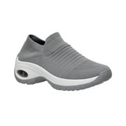 CUSHIONAIRE Womens Breeze Stretch Knit Slip on Athletic Shoe +Memory Foam & LiteSole Technology