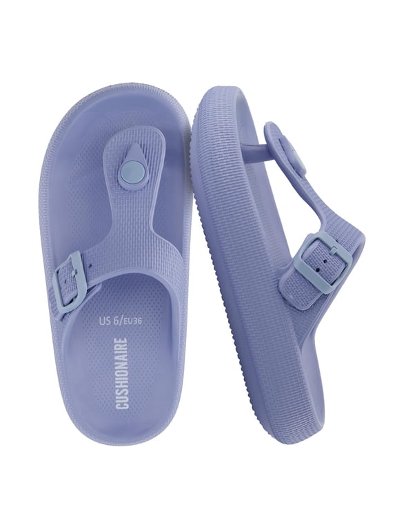 Flo Cloud Thong Sandals for Women - Waterproof Soft Flexible Upper, Molded Footbed, Non-Slip Traction Sole, Squishy 2.75” Comfort Platform Slide | Pool, Beach, Shower Footwear