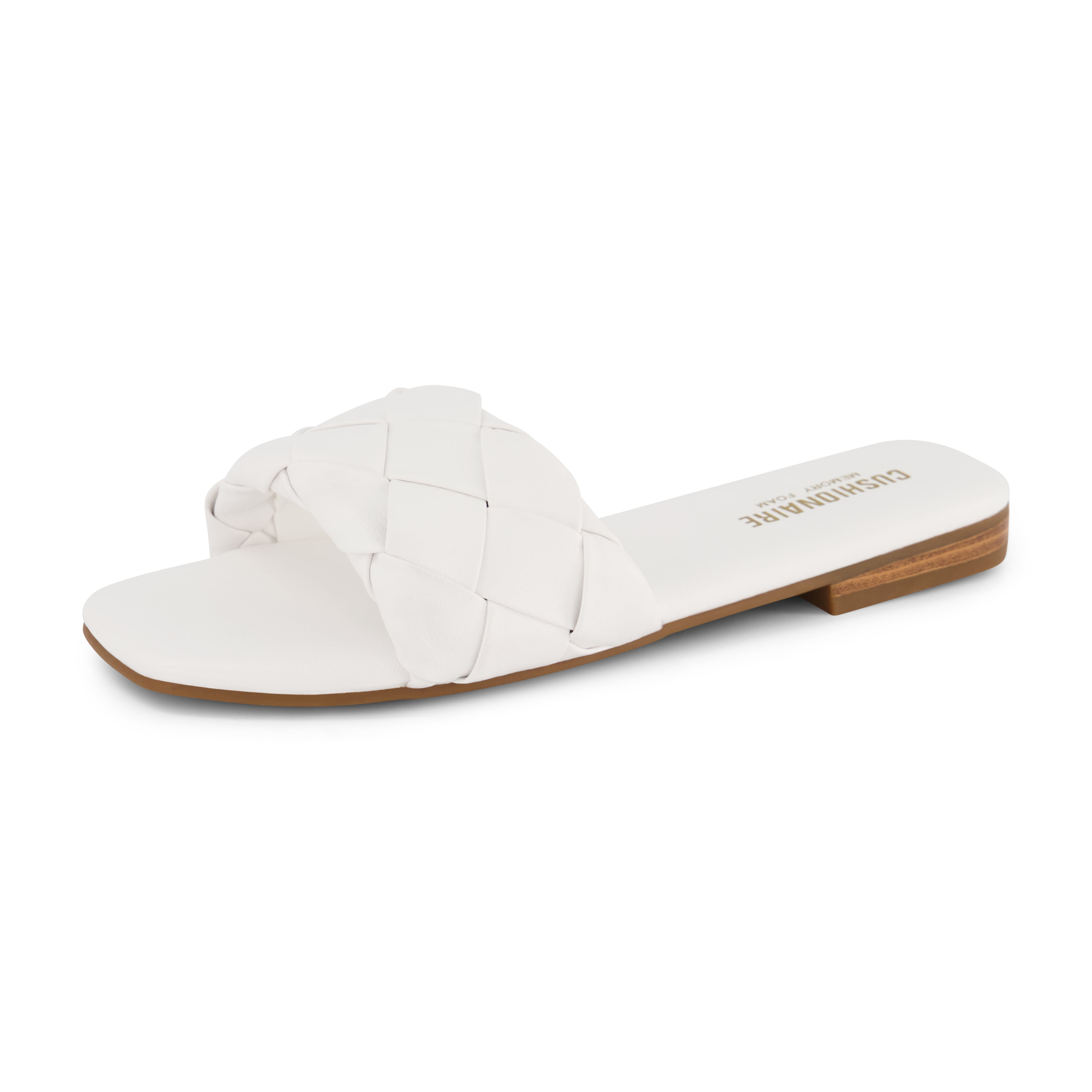 CUSHIONAIRE Women s Franca Woven Slide Sandal With Memory Foam Wide Widths Available Walmart