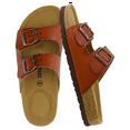thumbnail image 1 of Cushionaire Lane Cork Footbed Sandals for Women – Comfortable Double Buckle Slip-On with Genuine Suede Footbed & Arch Support Slides for Women Footwear, 1 of 23