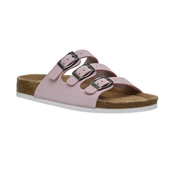 Cushionaire Lela Cork Footbed Sandal for Women - Triple Band Slide Sandal with Genuine Suede Insoles and +Comfort