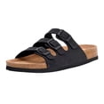 thumbnail image 1 of Cushionaire Lela Cork Footbed Sandal for Women - Triple Band Slide Sandal with Genuine Suede Insoles and +Comfort, 1 of 5