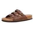 thumbnail image 1 of Cushionaire Lela Cork Footbed Sandal for Women - Triple Band Slide Sandal with Genuine Suede Insoles and +Comfort, 1 of 5