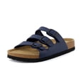 thumbnail image 1 of Cushionaire Lela Cork Footbed Sandal for Women - Triple Band Slide Sandal with Genuine Suede Insoles and +Comfort, 1 of 5