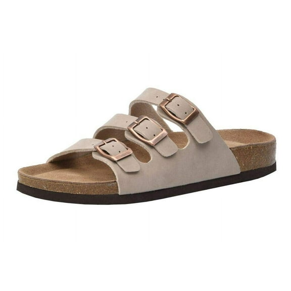 CUSHIONAIRE Women's Lela Cork footbed Sandal with +Comfort, STONE 9 W