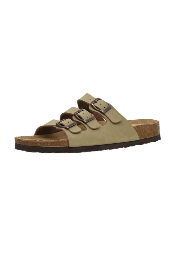 Lela Cork Footbed Sandal for Women - Triple Band Slide Sandal with Genuine Suede Insoles and +Comfort