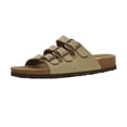 thumbnail image 1 of Cushionaire Lela Cork Footbed Sandal for Women - Triple Band Slide Sandal with Genuine Suede Insoles and +Comfort, 1 of 5