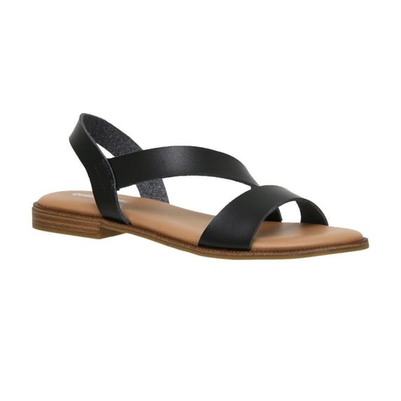 CUSHIONAIRE Women's Lido Asym Slingback Sandal +Memory Foam