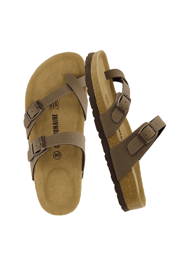 Luna Cork Footbed Sandals for Women – Comfortable Slip-On Women's Shoes with Genuine Suede Footbed & Arch Support | Slides for Women