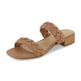 thumbnail image 1 of CUSHIONAIRE Women's Nan Two Band Braided Low Block Heel Slide Sandal +Memory Foam, 1 of 5